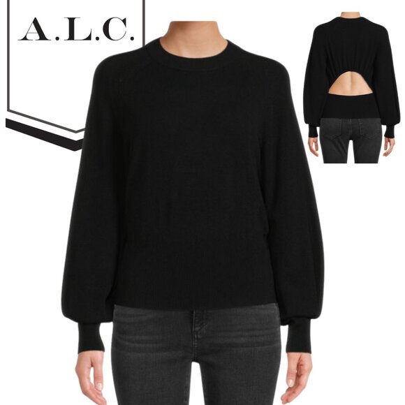 $350 ALC Layla  Wool Cashmere Sweater with Cut Out Detail. Size Small. - Picture 5 of 5